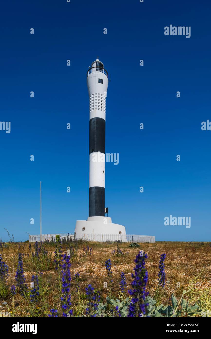 Inghilterra, Kent, Dungeness, il nuovo faro Foto Stock