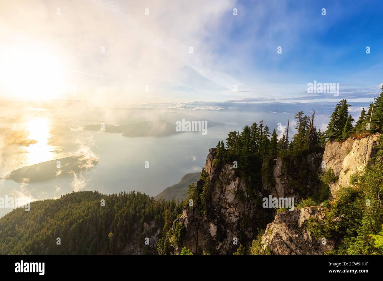 Splendida vista sul paesaggio montano canadese Foto Stock