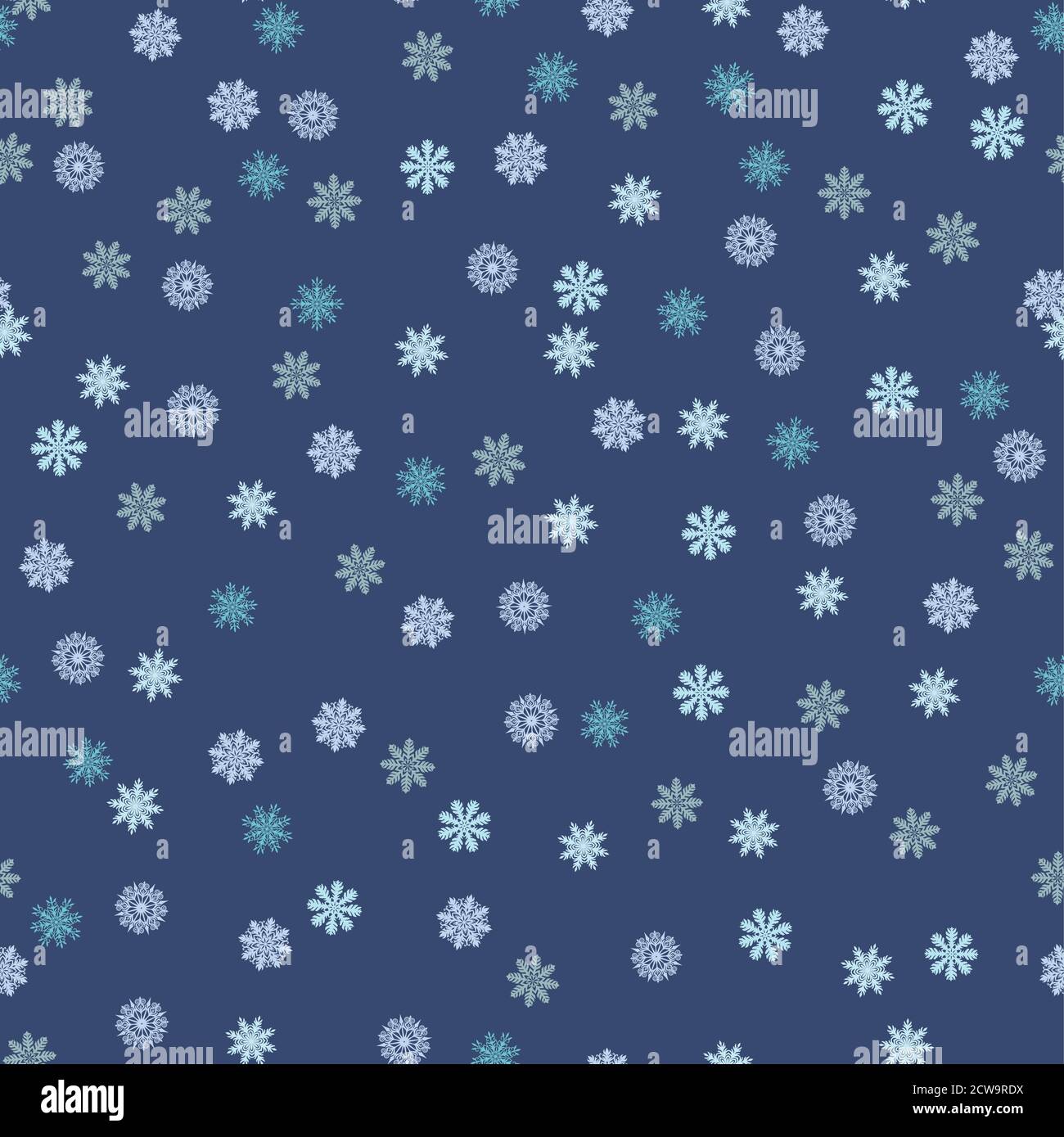 Motivo senza cuciture con simpatici fiocchi di neve originali. Illustrazione Vettoriale