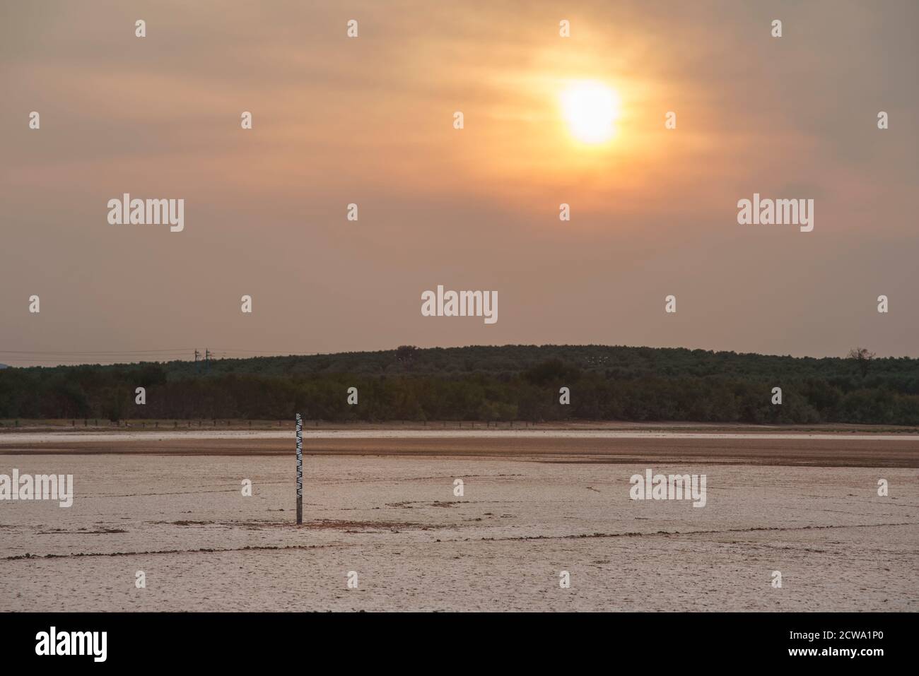 Laguna Ratosa a Malaga. Siccità causata dal cambiamento climatico. Andalucia, Spagna Foto Stock