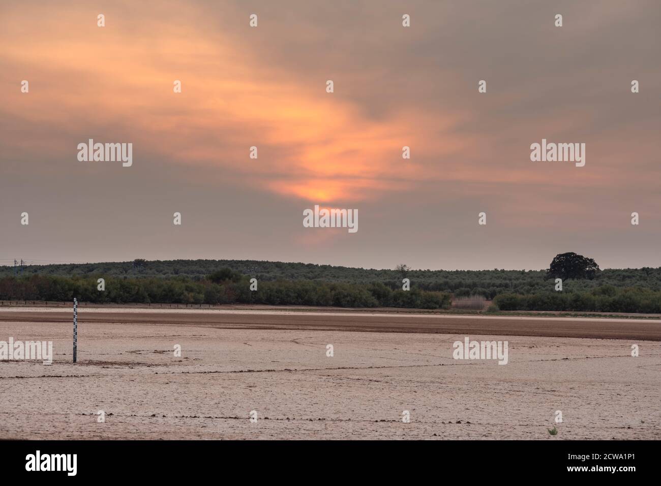 Laguna Ratosa a Malaga. Siccità causata dal cambiamento climatico. Andalucia, Spagna Foto Stock