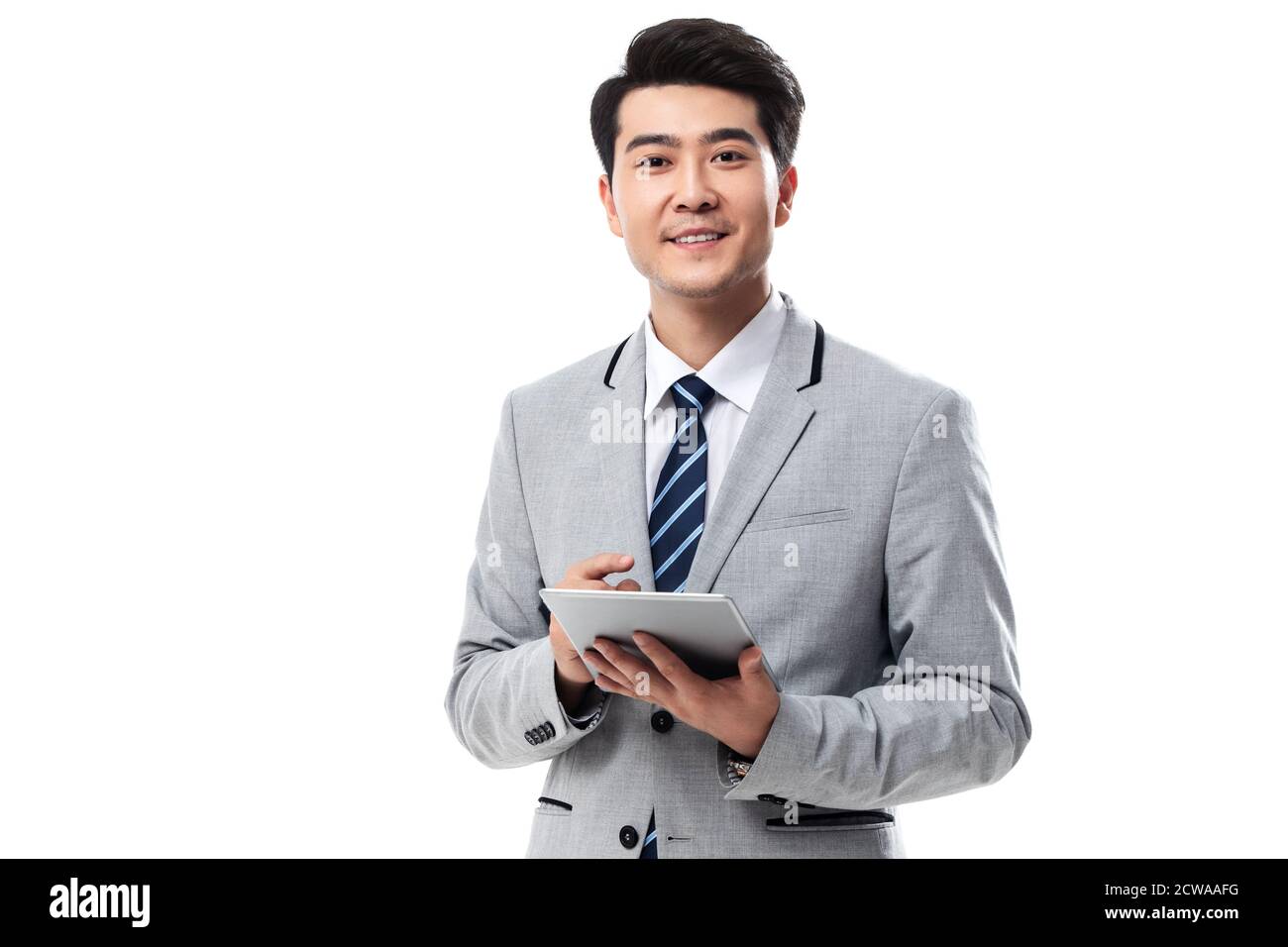 Prendete i tablet uomini d'affari Foto Stock
