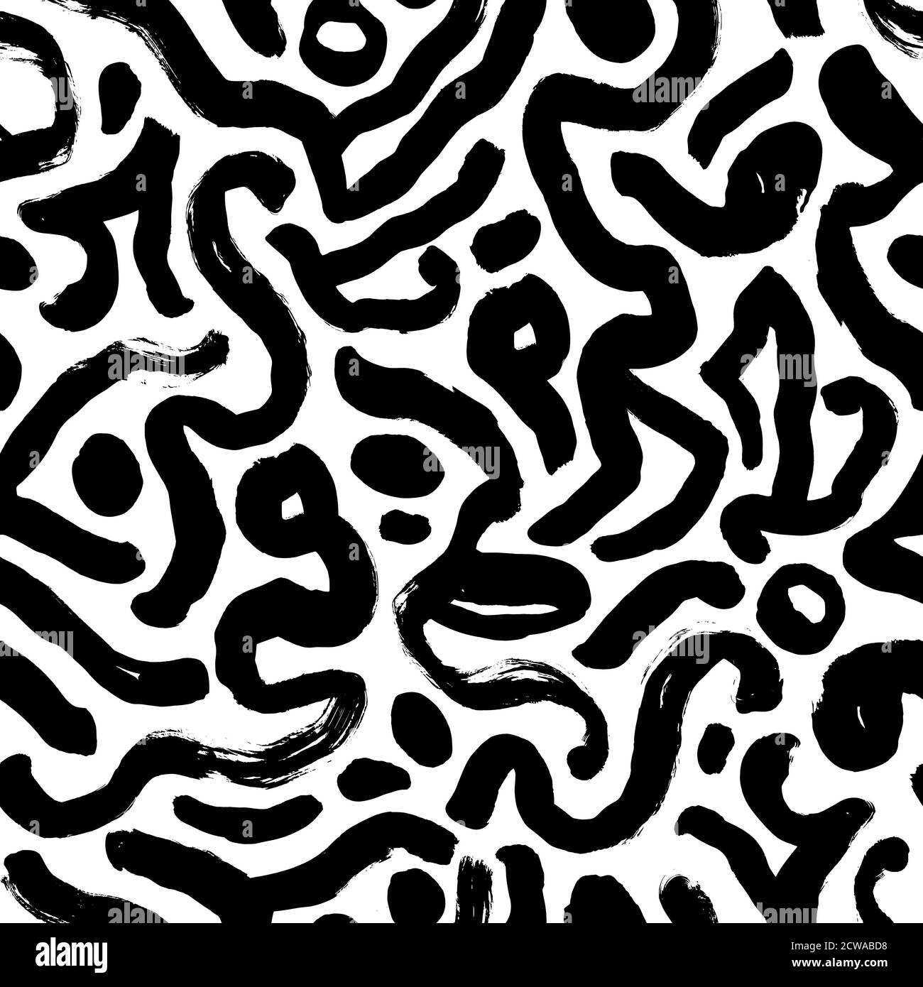 Linee circolari irregolari vettoriali ripetizione senza giunture. Illustrazione Vettoriale