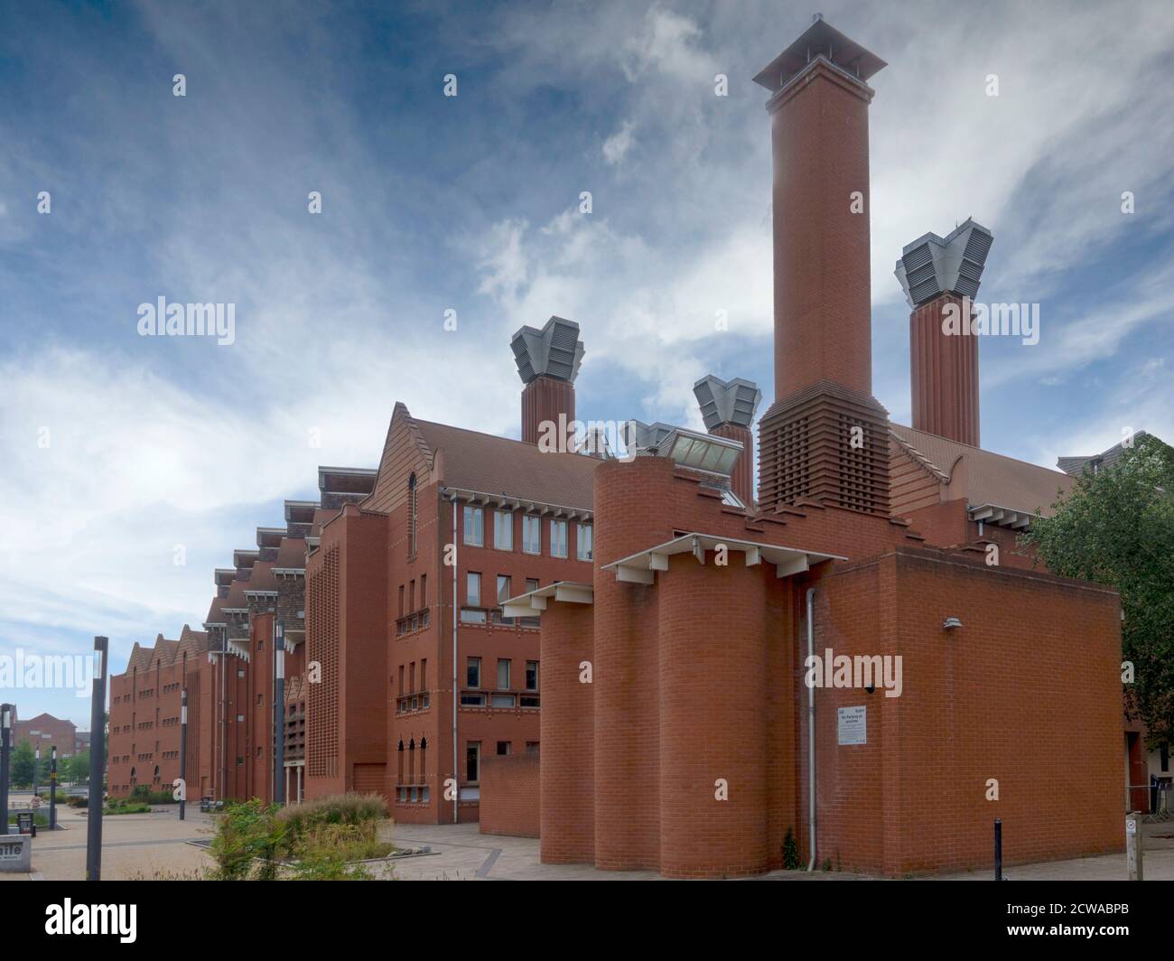 L'edificio della Regina del 1993 presso la De Montfort University di Leicester, Inghilterra. Foto Stock