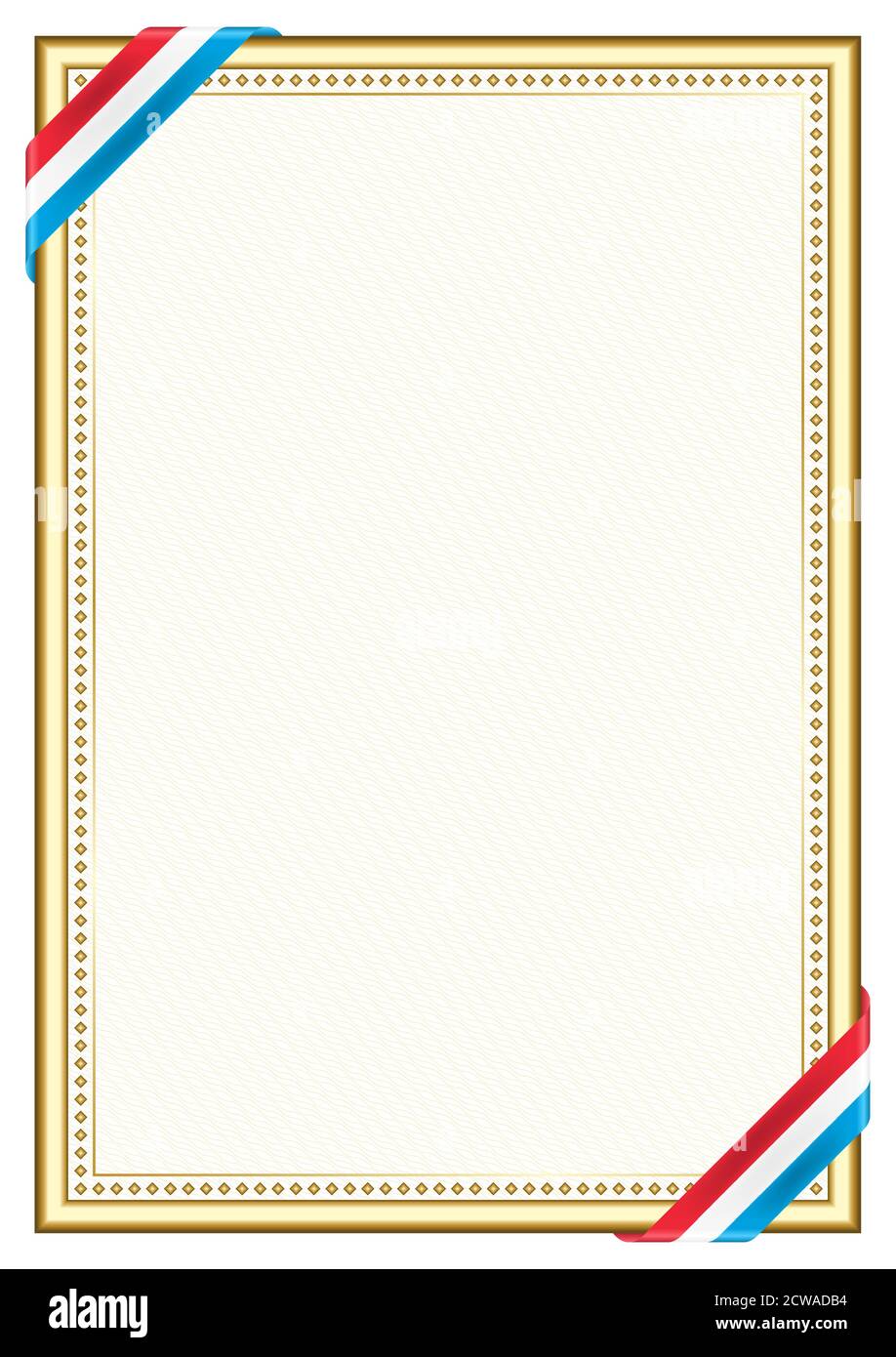 Cornice verticale e bordo con bandiera lussemburghese, elementi modello per il vostro certificato e diploma. Vettore. Illustrazione Vettoriale