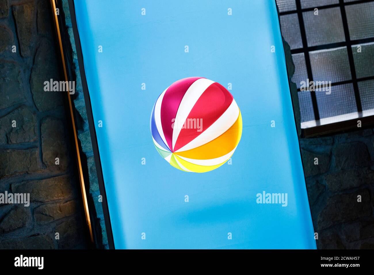 Logo Sab.1 su una parete LED. (Immagine dell'argomento, immagine del simbolo) Koln, 27.09.2020 | utilizzo in tutto il mondo Foto Stock