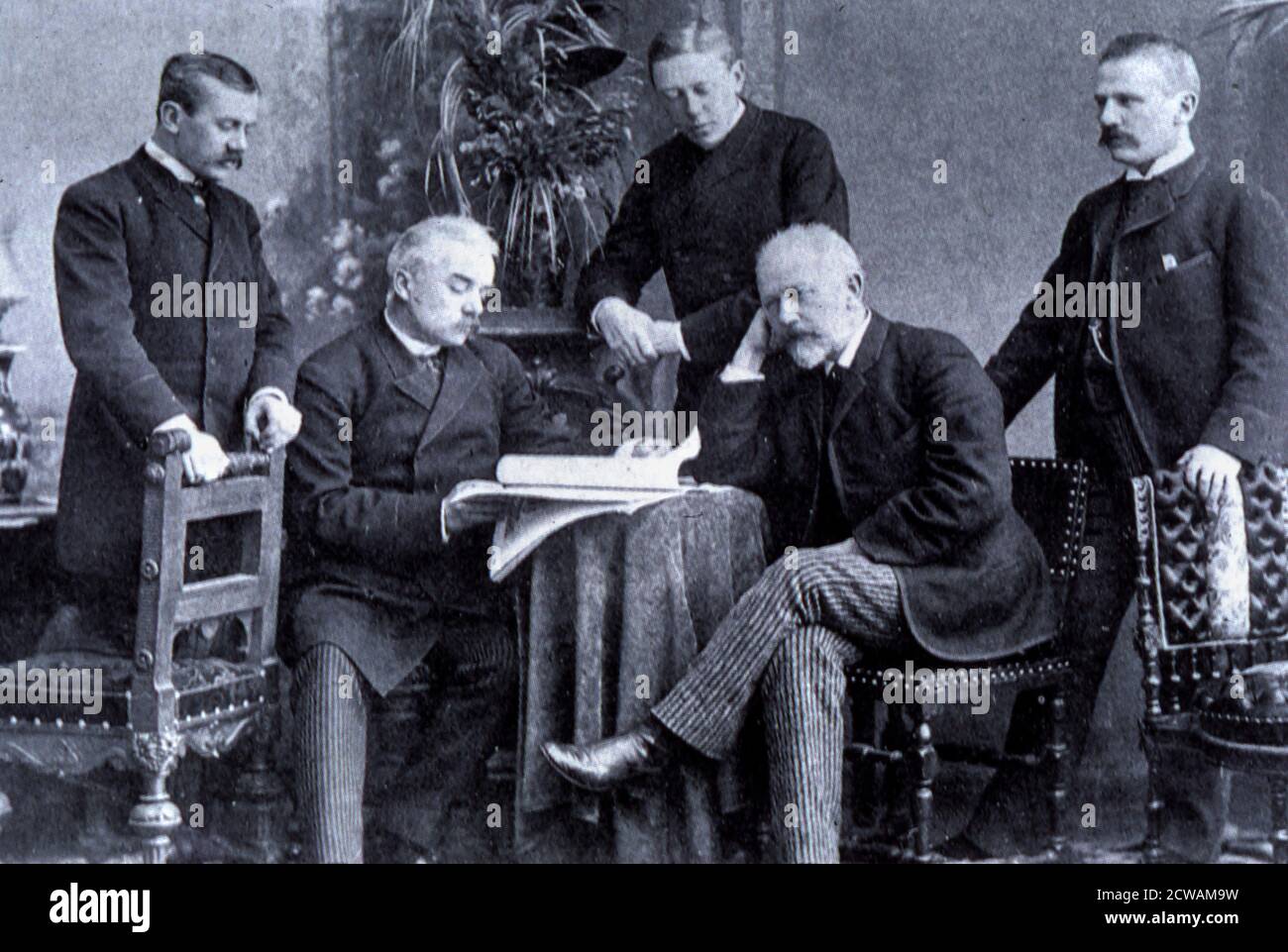 pyotr ilyich tchaikovsky con i suoi fratelli, 1890 Foto Stock