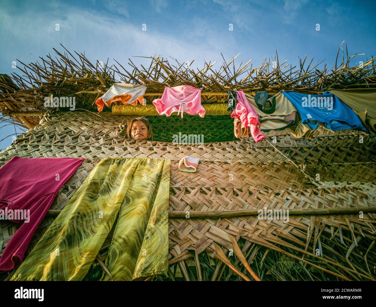 Zingaro marino nomade intorno all'isola in Semporna, Sabah, Malesia, Borneo. Foto Stock