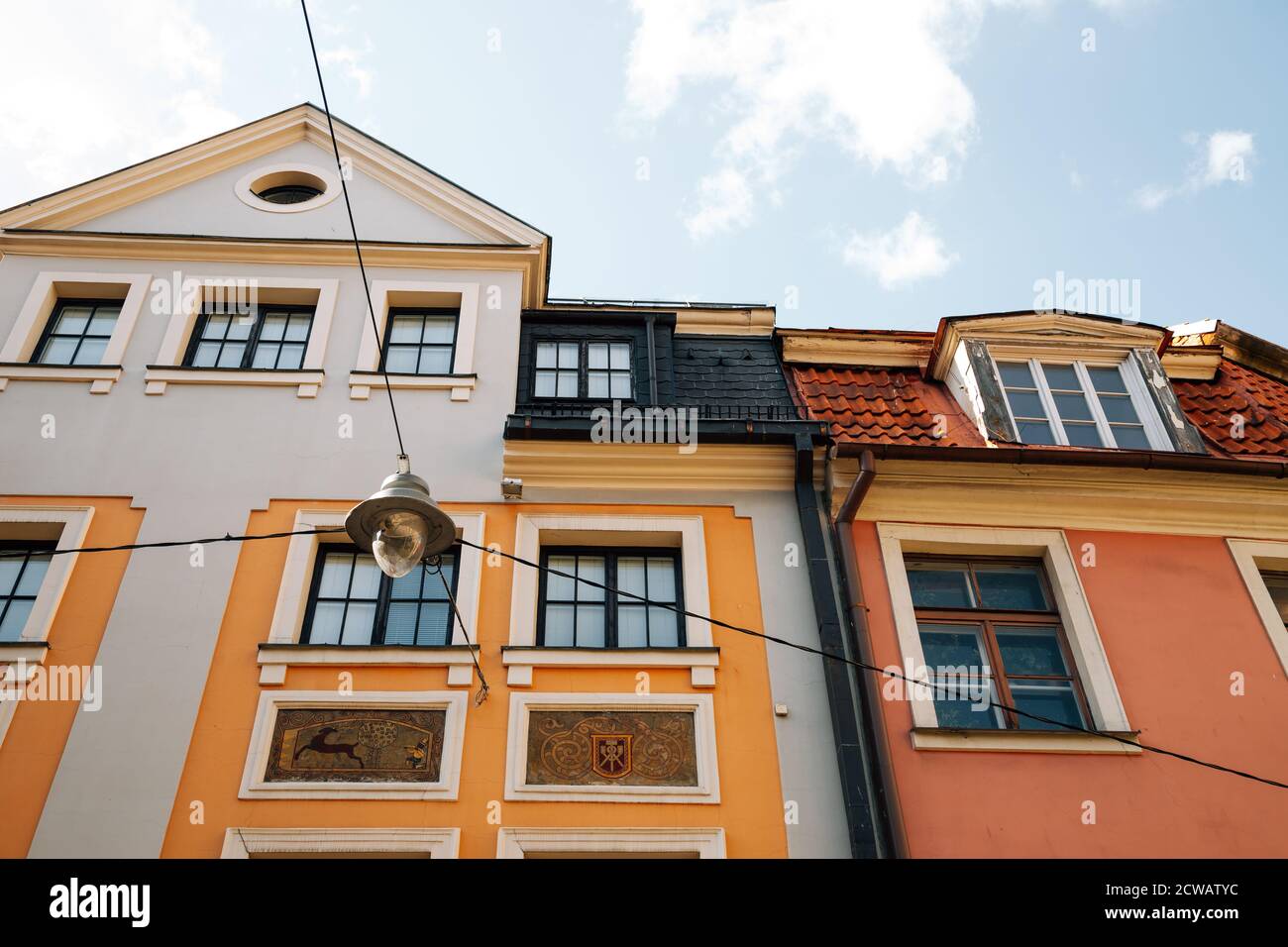 Città vecchia di riga edifici medievali a riga, Lettonia Foto Stock