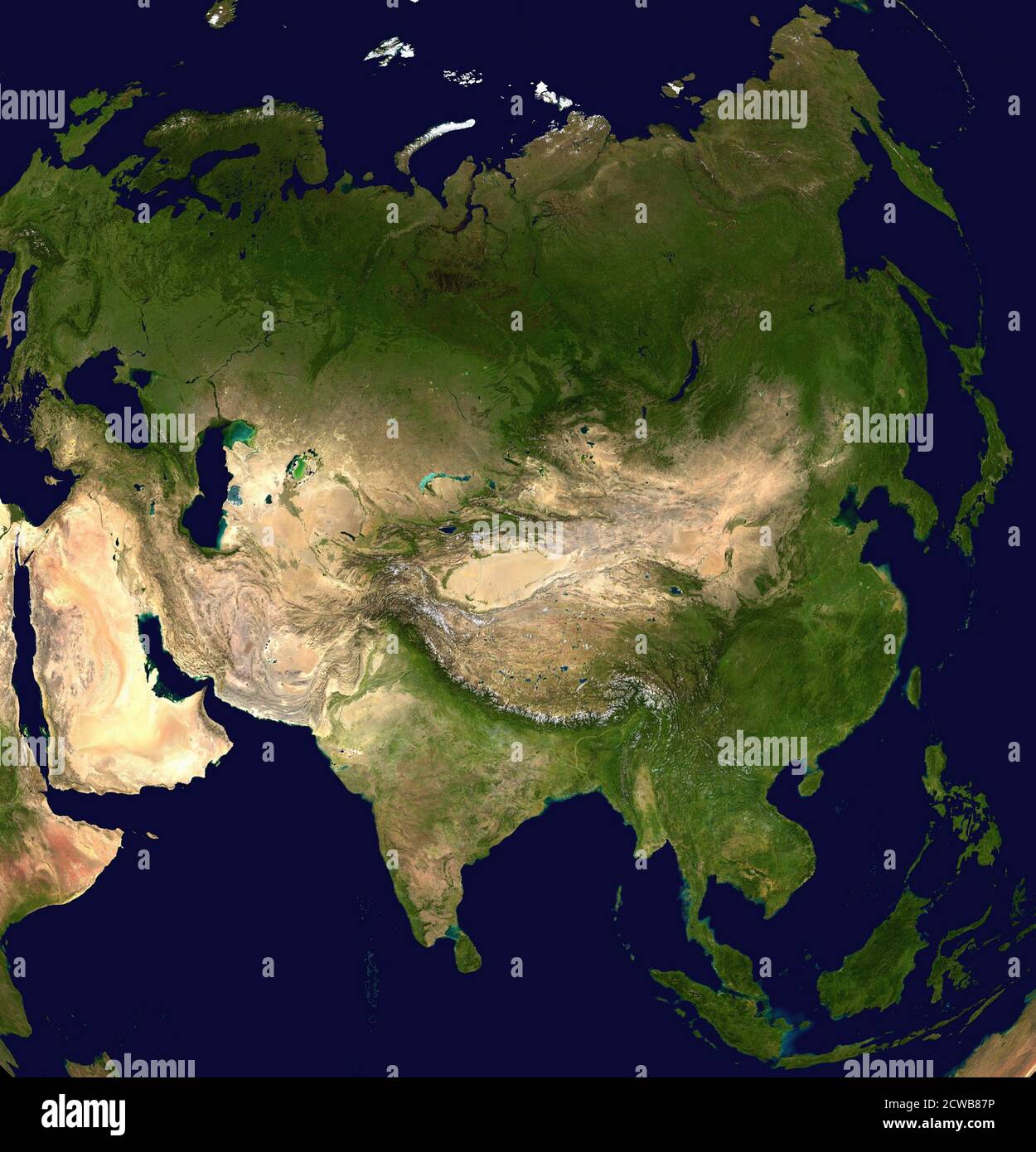Fotografia del continente asiatico dallo spazio. Foto Stock