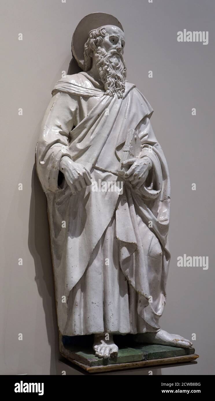 Scultura di San Bartolomeo dalla bottega di Andrea della Robbia Foto Stock