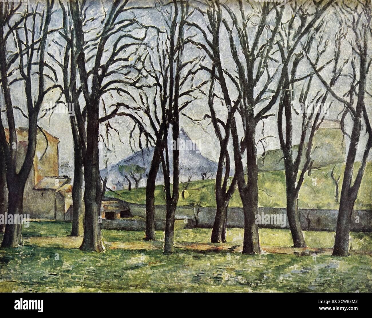 Dipinto intitolato 'la Montagne Sainte-Victoire' di Paul Cezanne. Cezanne (1839-1906) artista francese e pittore post-impressionista Foto Stock
