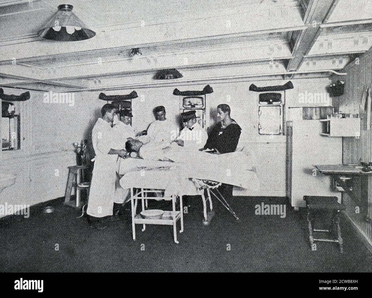 Guerra mondiale tedesca una nave ospedale per i soldati feriti. 1916 Foto Stock