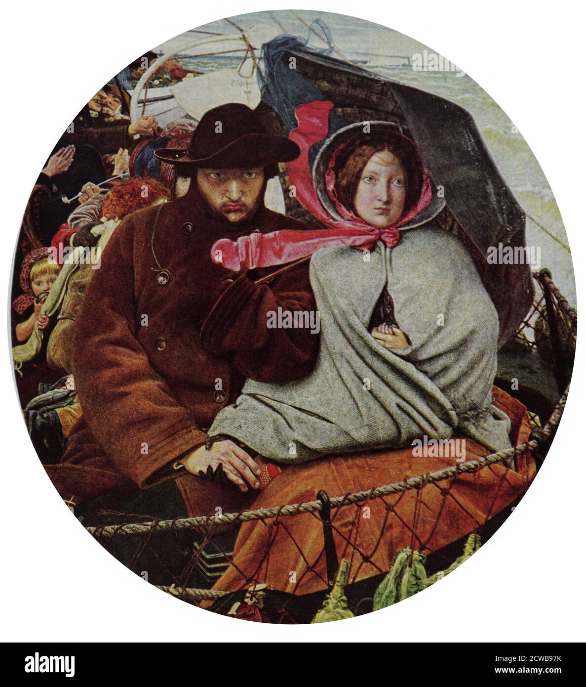 Dipinto intitolato 'l'ultimo dell'Inghilterra' di Ford Maddox Brown. Ford Maddox Brown (1821-1893) un pittore britannico di argomenti morali e storici Foto Stock