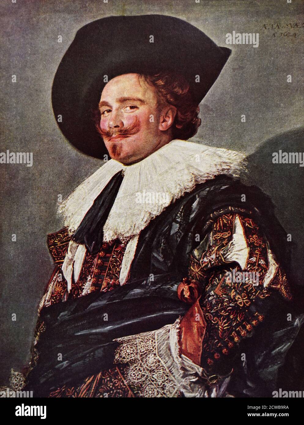 Dipinto intitolato 'il cavaliere Laughing' di Frans Hals. Frans Hals il Vecchio (1582-1666) un pittore olandese dell'età dell'oro Foto Stock