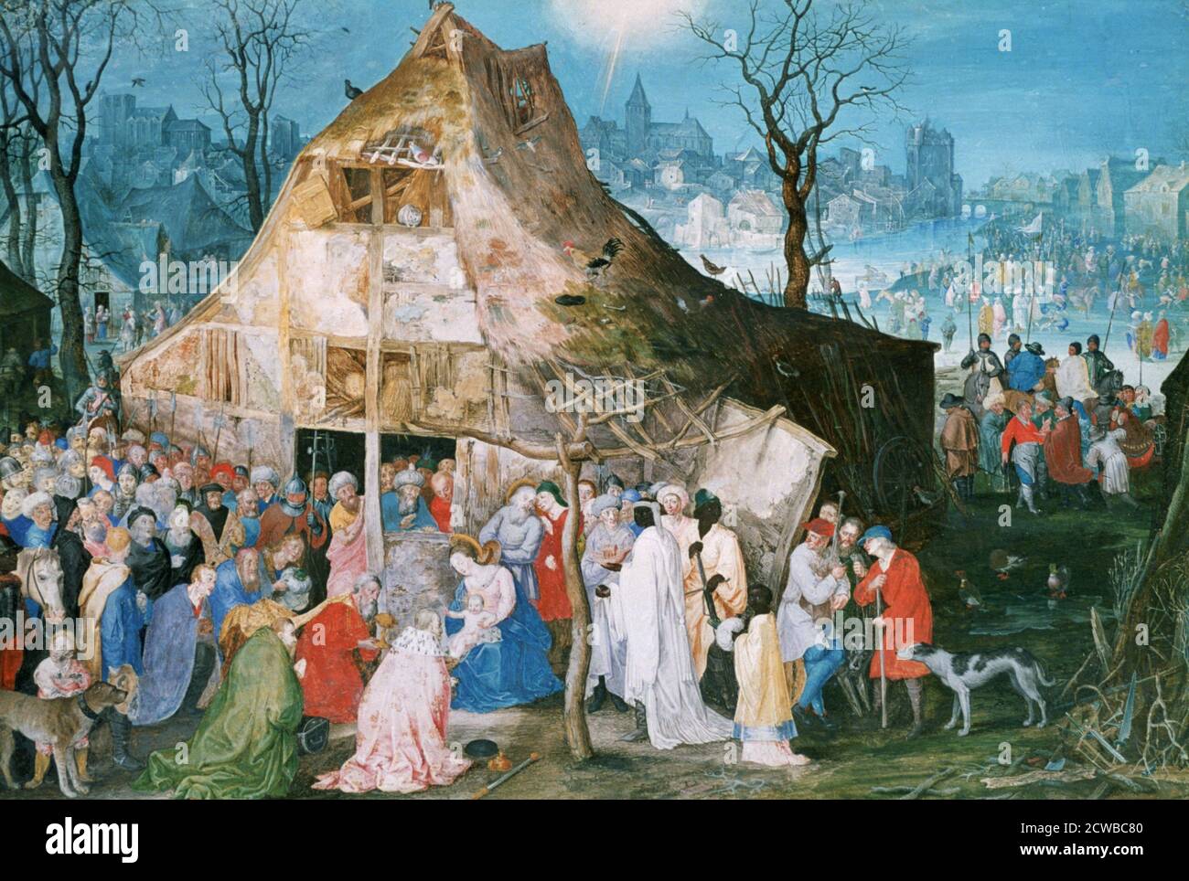 Dipinto di Jan Brueghel il Vecchio intitolato 'Adorazione dei Re', 1598. Dalla collezione della National Gallery, Londra. Foto Stock