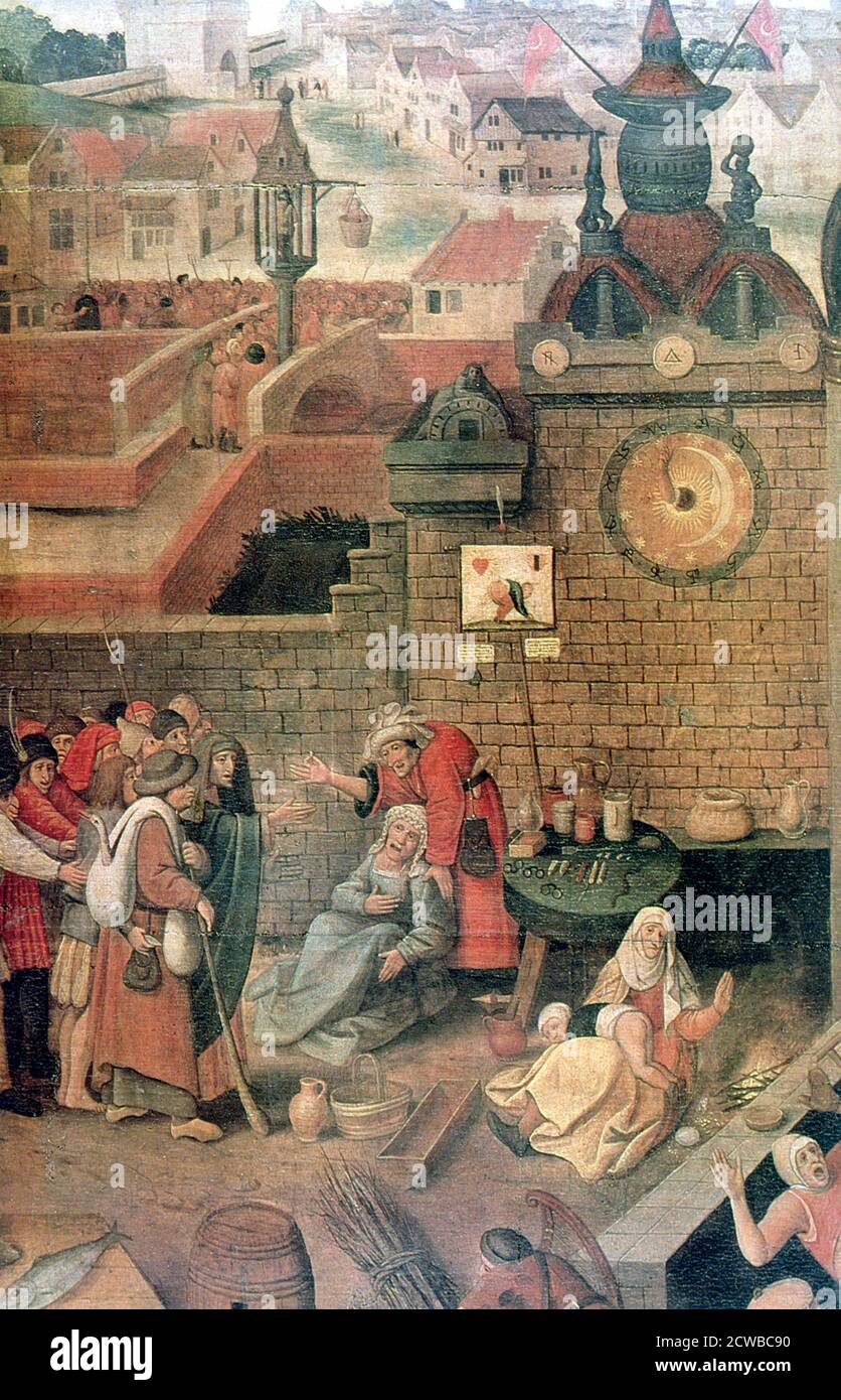 Cristo che guida i commercianti dal Tempio' (dettaglio), di Pieter Brueghel il giovane, c1584-1638. Dalla collezione del Museo d'Arte dell'Estonia, Tallinn, Estonia. Foto Stock