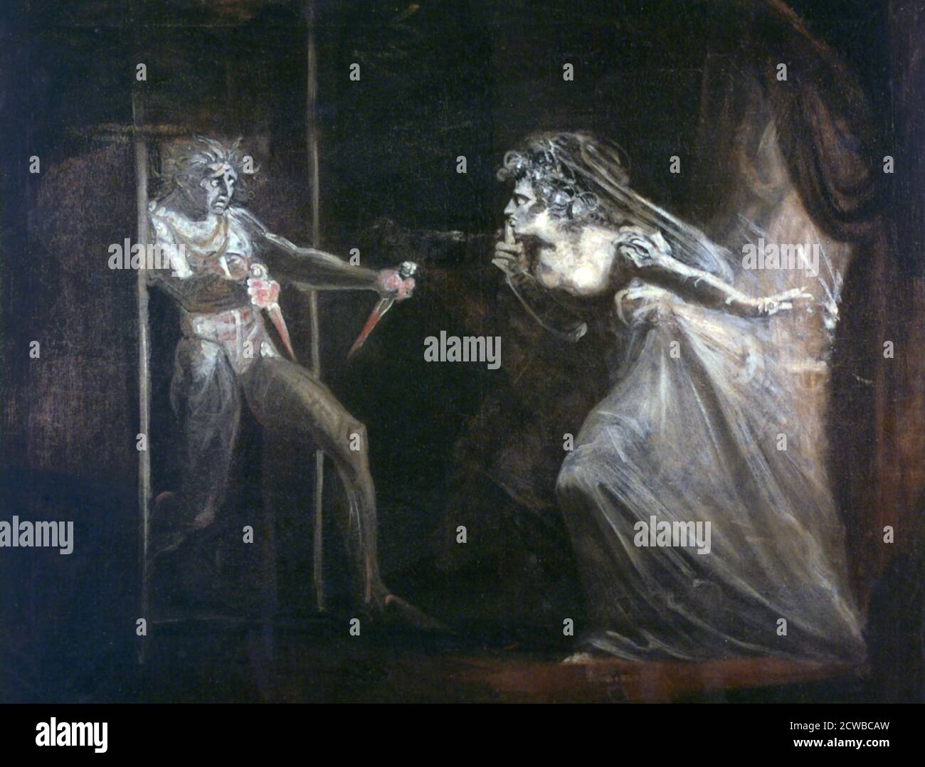 Lady Macbeth Gipping the Daggers', esposto nel 1812, da Henry Fuseli. Scoperto nella collezione del Tate, Londra. Foto Stock