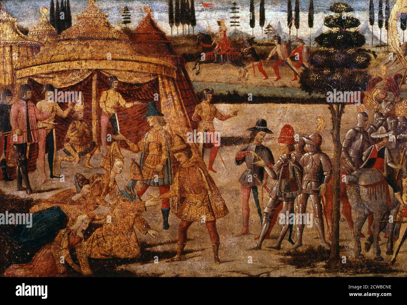 Alessandro il Grande visita Dario, IV secolo AC, (15 ° secolo). Alexander visita il Re di Persia, dalla collezione del Museo Nazionale d'Arte Antica, Lisbona. L'artista è sconosciuto. Foto Stock