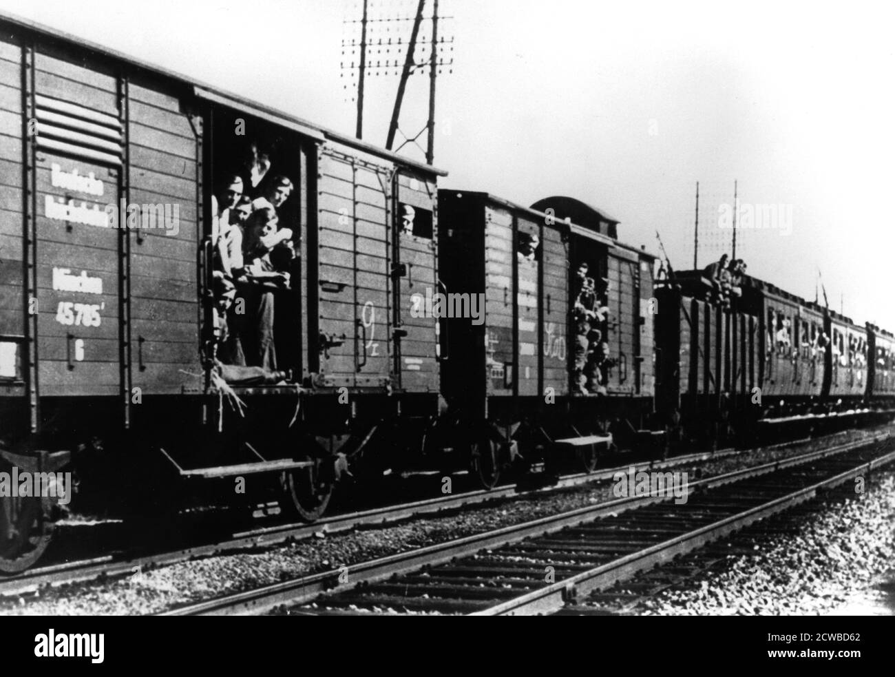 Truppe tedesche in arrivo in treno, Parigi, 1940 agosto. Il fotografo è sconosciuto. Foto Stock