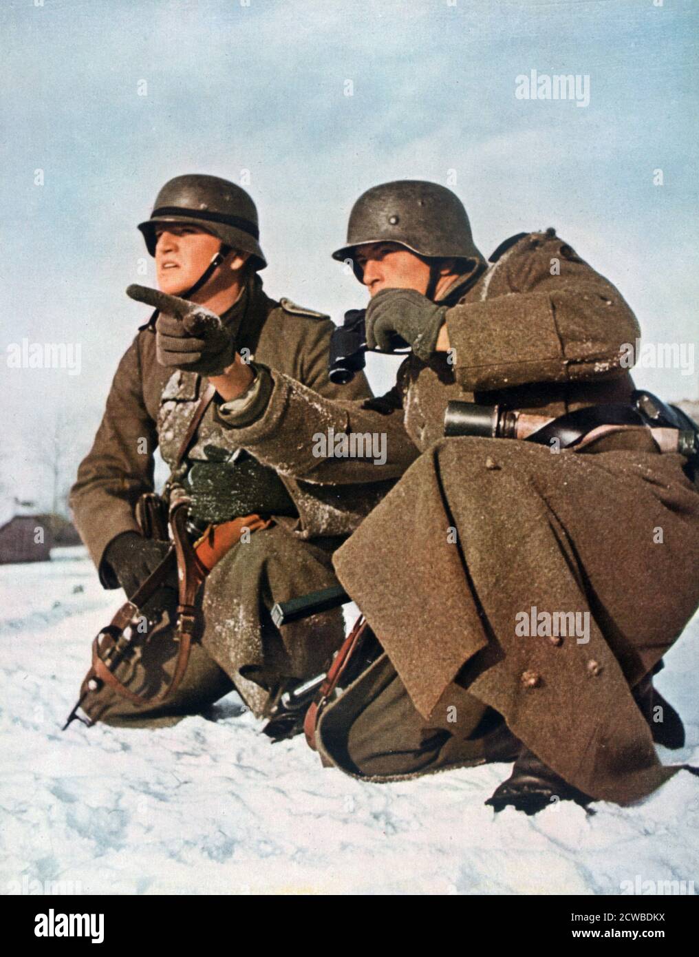 Soldati tedeschi, seconda guerra mondiale, 1942. Una stampa da Signal, marzo 1942. Signal fu una rivista pubblicata dal terzo Reich tedesco dal 1940 al 1945. Dal fotografo tedesco Grimm. Foto Stock