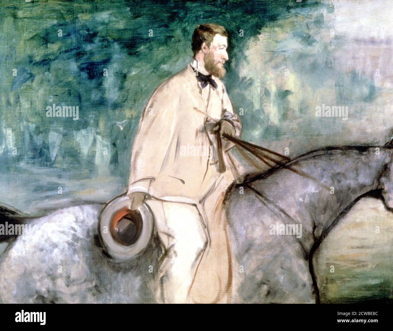 The Painter Guillaume a cavallo', 1870 Artist: Edouard Manet. Edouard Manet (1832-1883) è stato un pittore modernista francese. Fu uno dei primi artisti del XIX secolo a dipingere la vita moderna. Foto Stock