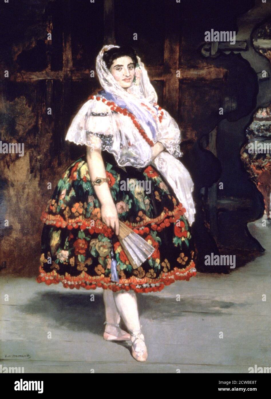 Lola de Valence', 1862. Artista: Edouard Manet. Edouard Manet (1832-1883) è stato un pittore modernista francese. Fu uno dei primi artisti del XIX secolo a dipingere la vita moderna. Foto Stock