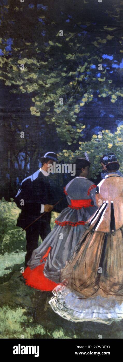 Le dejeuner sur l'Herbe', pannello sinistro, 1865. Artista: Claude Monet. Monet era un pittore francese, un fondatore della pittura impressionista francese e il più coerente e prolifico praticante della filosofia dei movimenti. Foto Stock