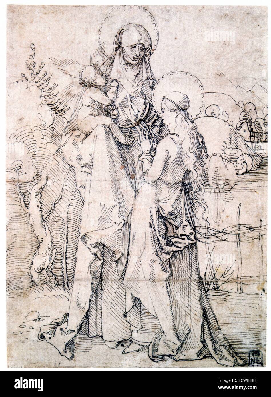 Sant'Anna con Bambino e Vergine Maria', c1500 artista: Albrecht Durer. Studio di San Anna con la figlia, la Vergine Maria, e il Cristo Bambino. Foto Stock