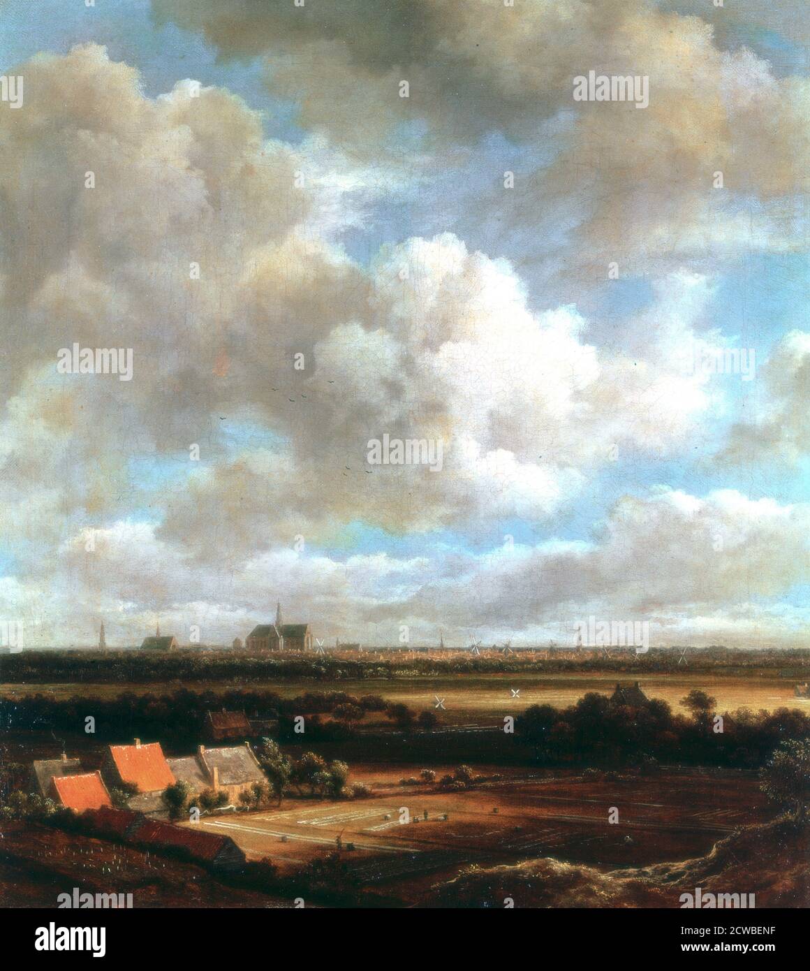 Vista di Haarlem', 1670. Artista: Jacob van Ruisdael. Jacob van Ruisdael è stato generalmente considerato il pittore di paesaggio preminente dell'età d'oro olandese, un periodo di grande ricchezza e di successo culturale. Foto Stock