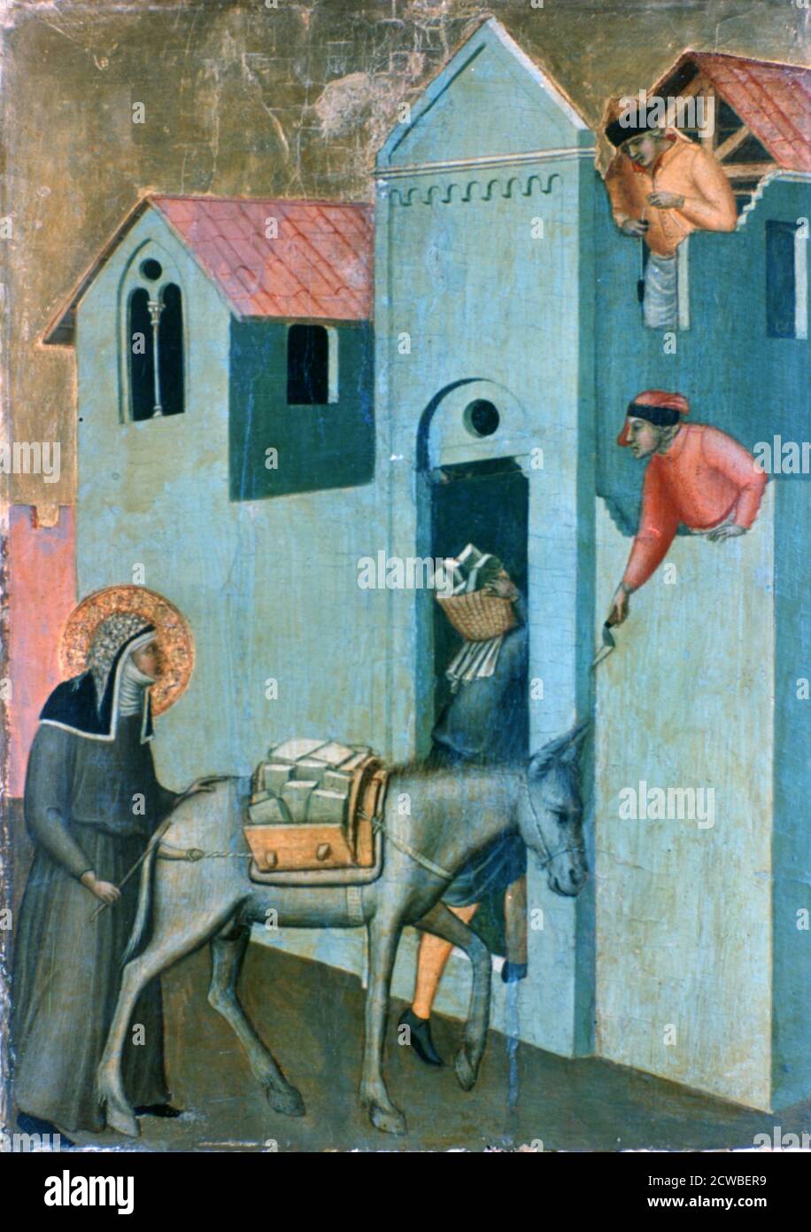 La Beata umiltà e undici Storie della sua vita', (dettaglio), c1306-1348 artista: Pietro Lorenzetti. Pietro Lorenzetti (1280-1348) è stato un pittore italiano, attivo tra il 1306 e il 1345. Insieme al fratello minore Ambrogio, introdusse il naturalismo nell'arte senese Foto Stock