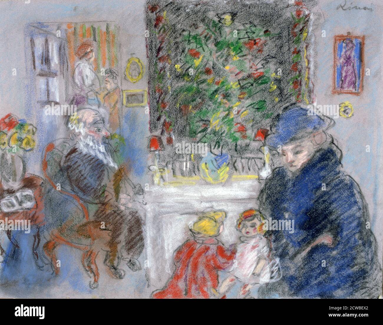 Christmas', c1881-1927. Artista: Jozsef Rippl-Ronai. Jozsef Rippl-Ronai (1861-1927) è stato un . Introdusse per la prima volta i movimenti artistici moderni nell'arte ungherese Foto Stock