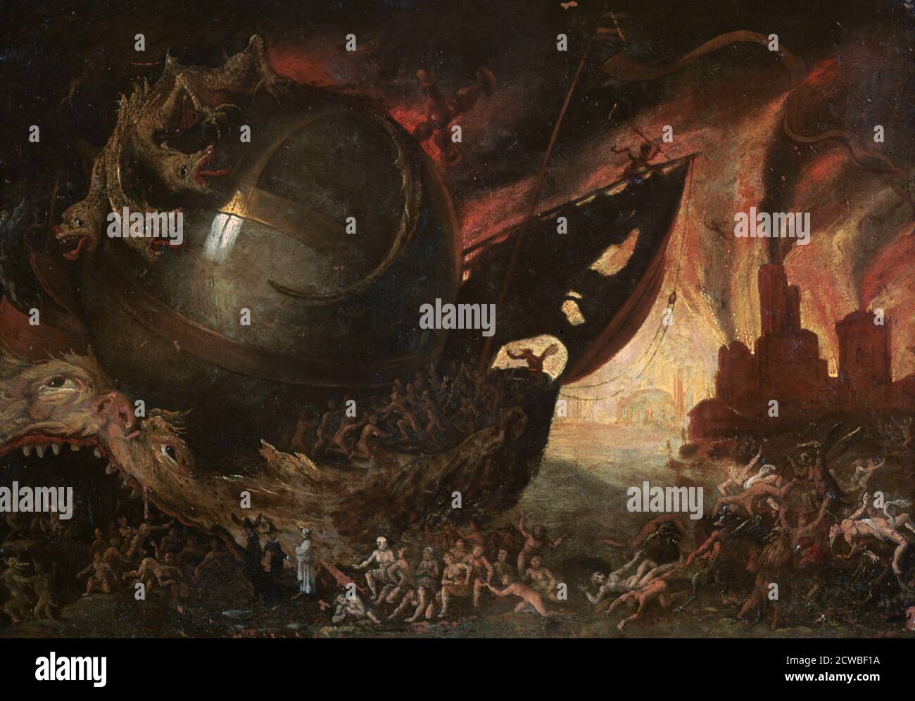 La Traversee du Styx', c1591-1638 Artist: Jacob Isaacz van Swanenburg. Nella mitologia greca, Styx è il nome di un fiume che ha formato il confine tra la terra e il mondo sotterraneo, Hades. Foto Stock