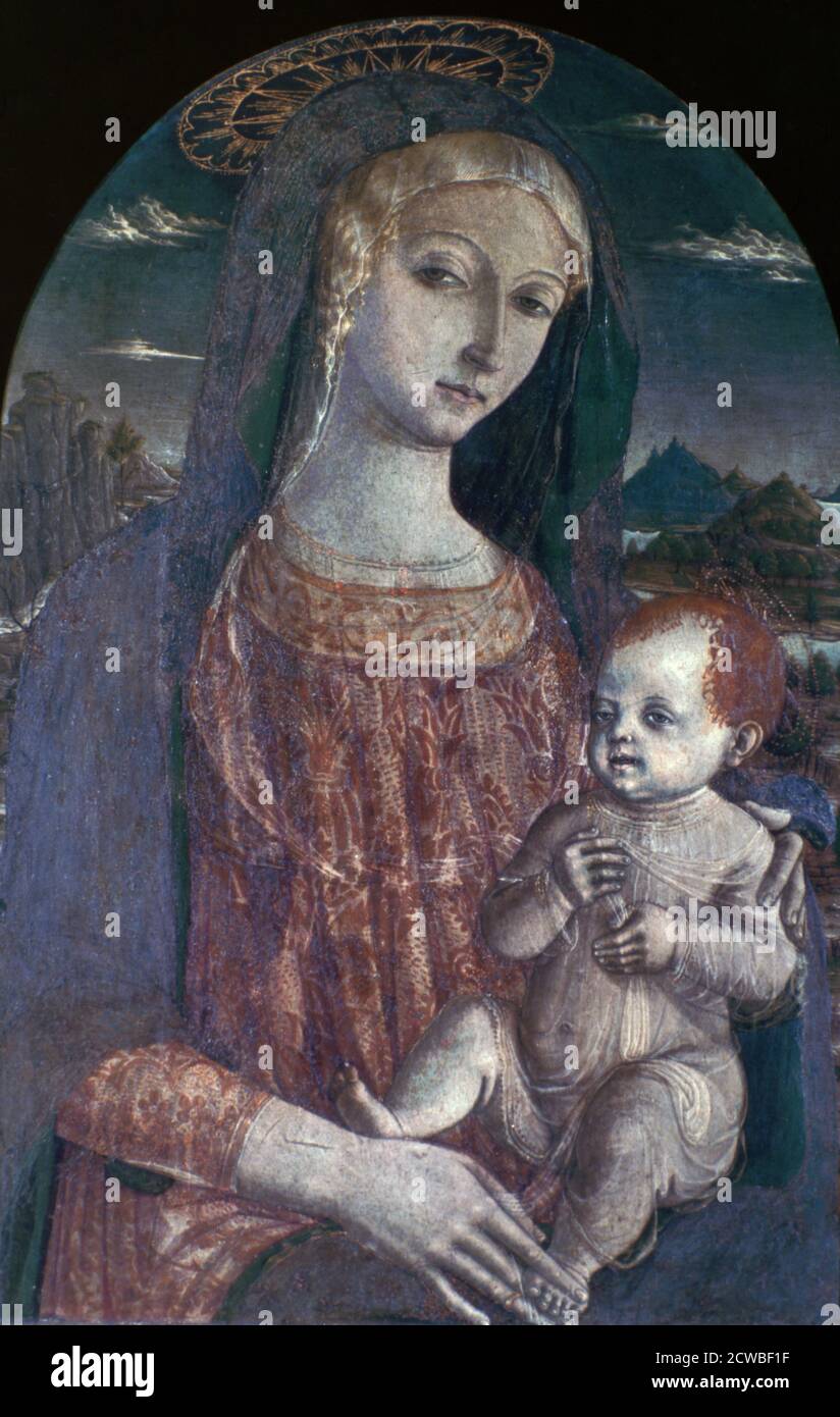 Madonna col Bambino, c1450-1495. Artista: Matteo di Giovanni. Matteo di Giovanni (1430-1495) è stato un . Foto Stock