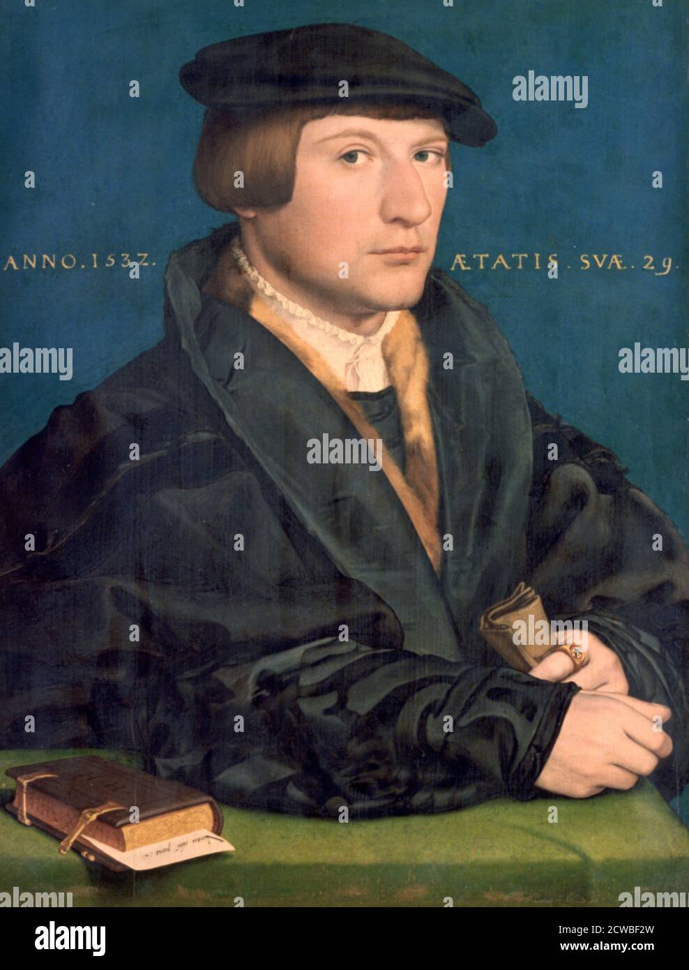 Ritratto di un membro della Famiglia di Wedigh', 1532 artista: Hans Holbein il giovane. Questa sitter, il cui anello mostra le braccia dei Wedighi di Colonia, è probabilmente Hermann von Wedigh III Foto Stock