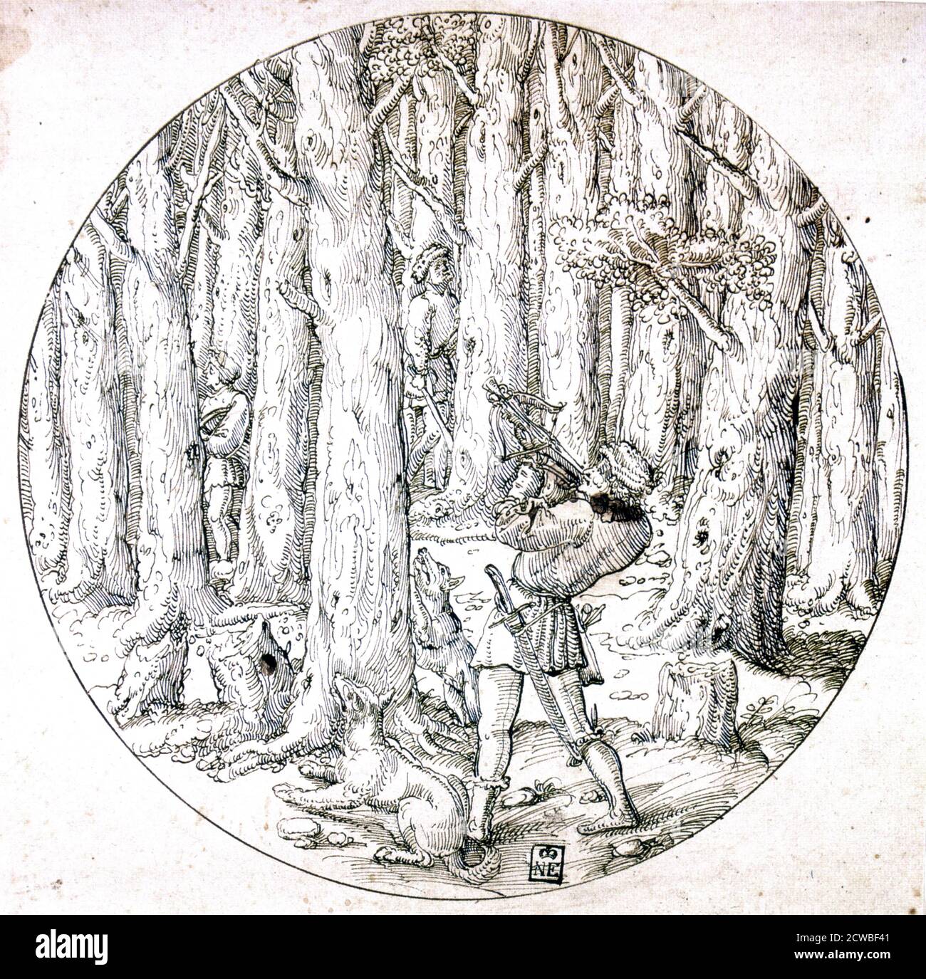 The Chase', c1513-1553. Artista: Augustin Hirschvogel. Augustin Hirschvogel era un artista, matematico e cartografo tedesco conosciuto principalmente per le sue incisioni. Foto Stock