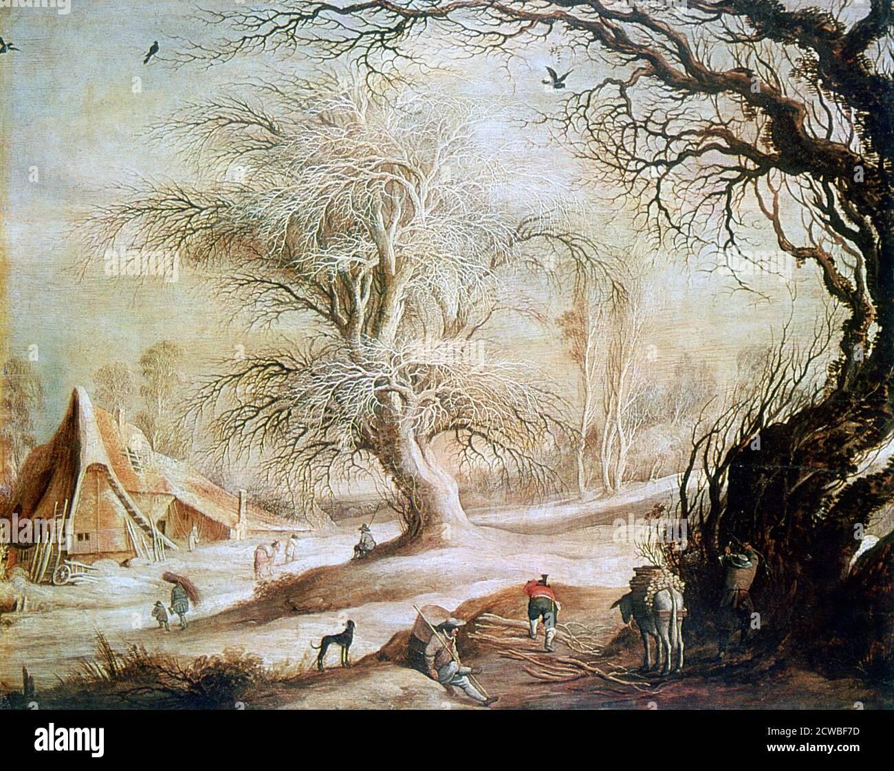 Winter Landscape', c1606-1656. Artista: Gysbrecht Leytens. Gysbrecht Leytens (1586-1656) è stato un pittore fiammingo specializzato in paesaggi invernali. Foto Stock