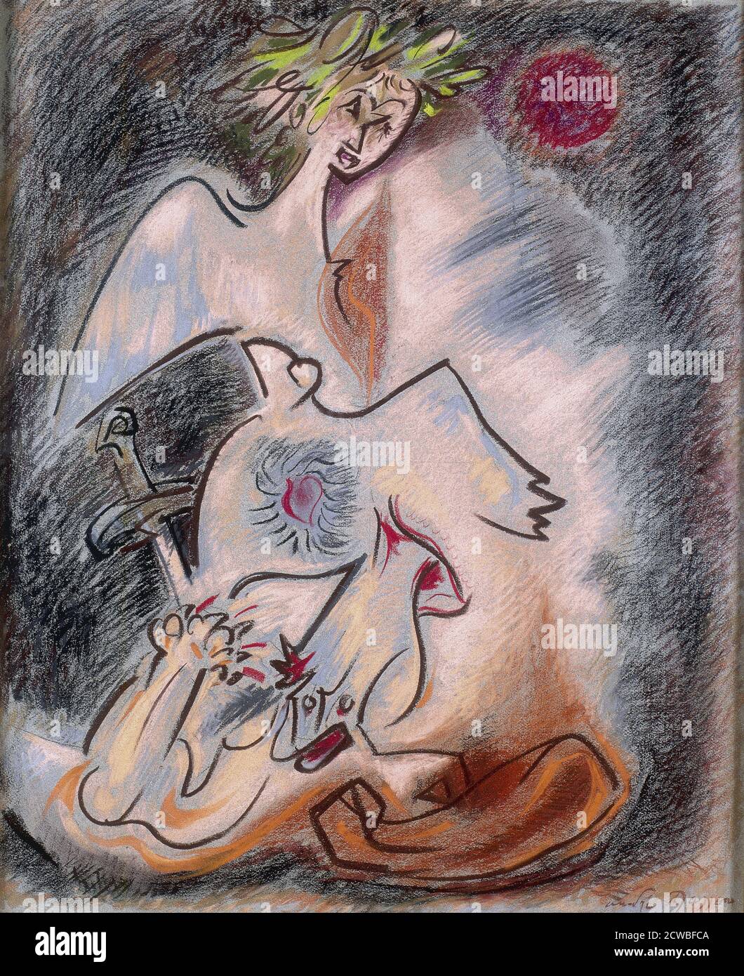 Andre Masson 'untitled', litografia surrealista di 'JE Reve' firmata da Andre Masson. 1975 Foto Stock