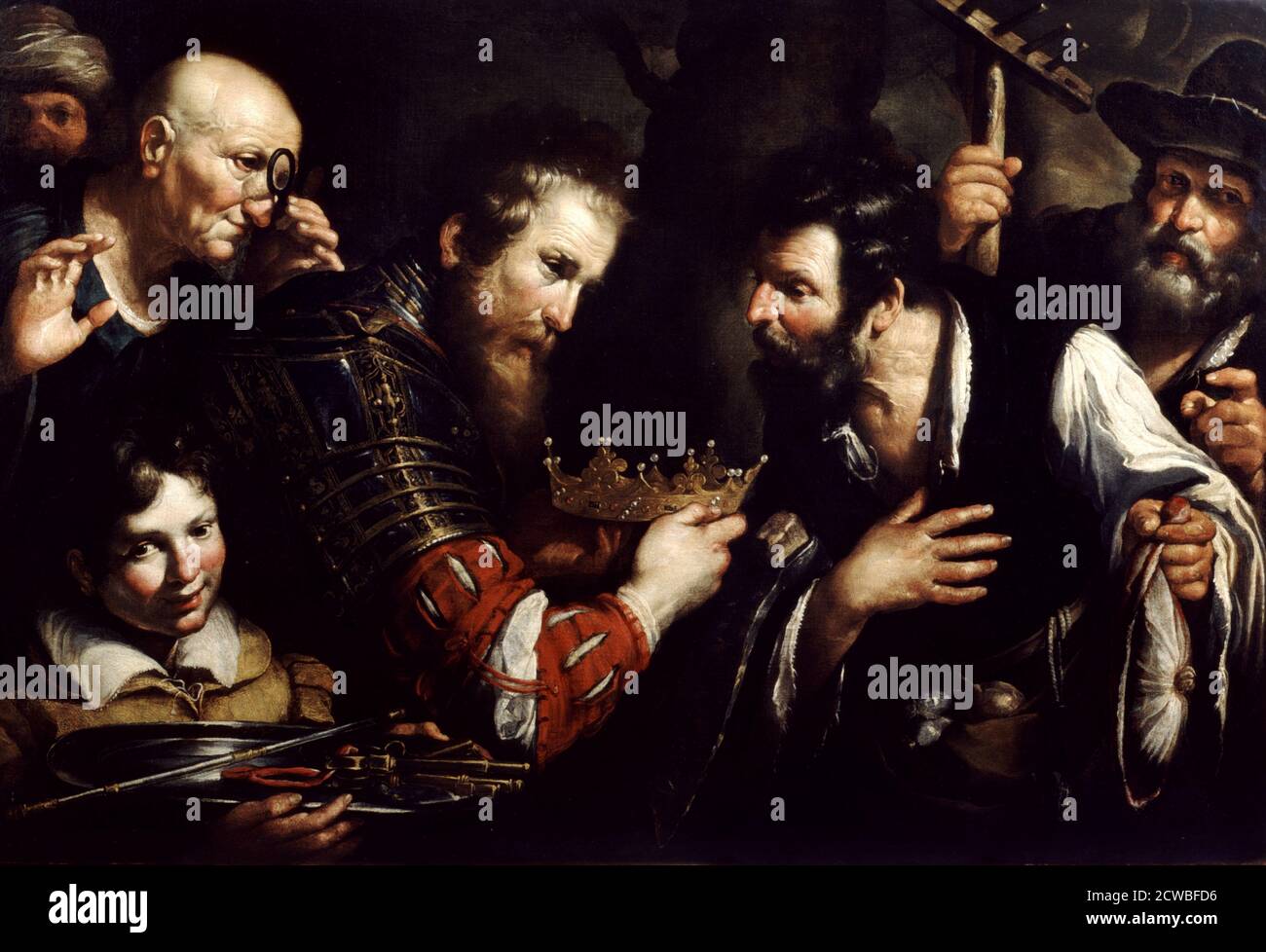 Alessandro il Grande Restauro il Trono usurpato da Abdolomino', XVII secolo da Bernardo Strozzi. Da una collezione privata. Foto Stock