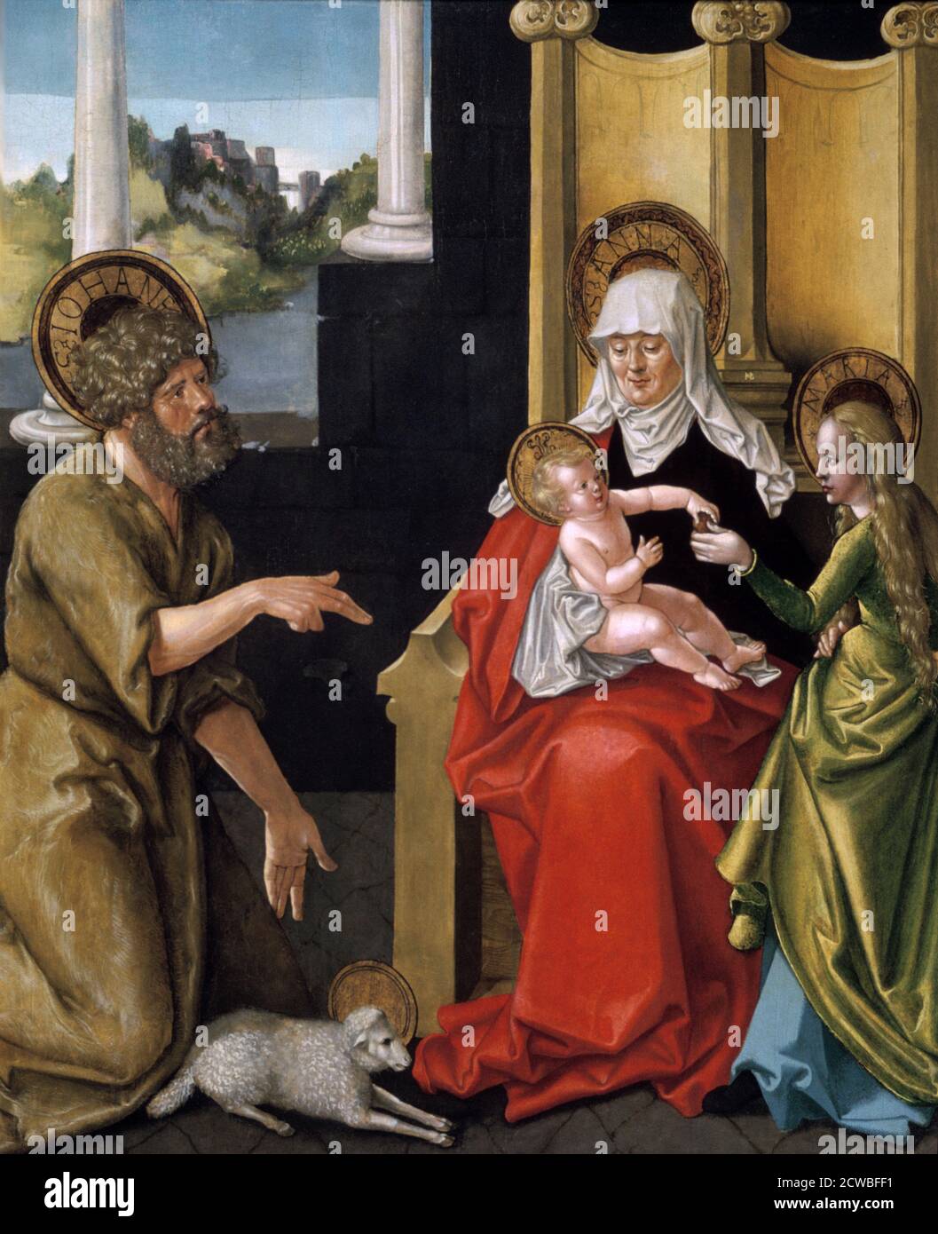 Sant'Anna con il Cristo Bambino, la Vergine e San Giovanni Battista', di Hans Baldung, c1511. Dalla Washington National Gallery of Art, USA. Foto Stock