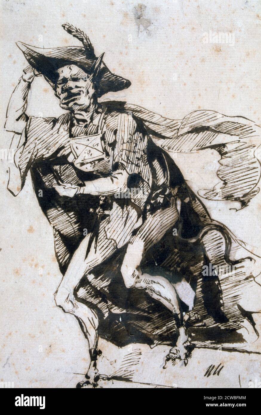 Basile', c1825-1877. Artista: Henry Bonaventure Monnier. Henry-Bonaventure Monnier (1799-1877) è stato un drammaturgo, caricaturista e attore francese. Foto Stock