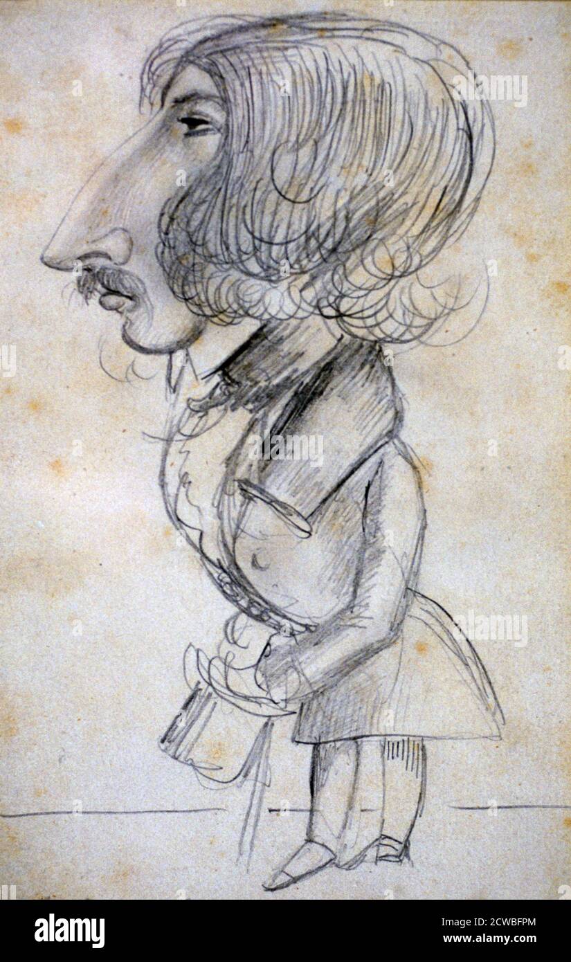 Autoritratto", 1838. Artista: Alfred de Musset. Alfred de Musset (1810-1857) è stato un . Foto Stock