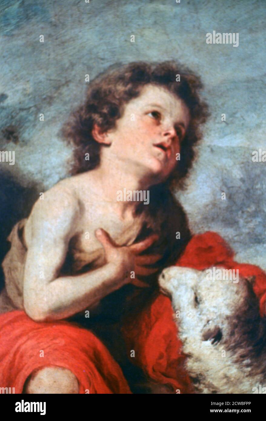 San Giovanni Battista come Bambino', c1665. Artista: Bartolome Esteban Murillo. Bartolome Esteban Murillo (1617-1682) è stato un pittore barocco spagnolo, meglio conosciuto per le sue opere religiose. Foto Stock