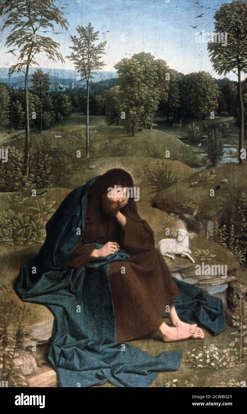 Giovanni Battista nel deserto di Geertgen tot sint jans', 1490-1495. Dallo Staatliche Museen, Berlino, Germania. Foto Stock