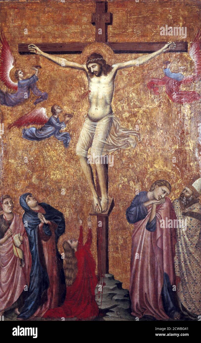 La Crocifissione, (parte di un dittico), di Pacino di Bonaguida, inizio XIV secolo. Dal Metropolitan Museum of Art, New York, USA. Foto Stock
