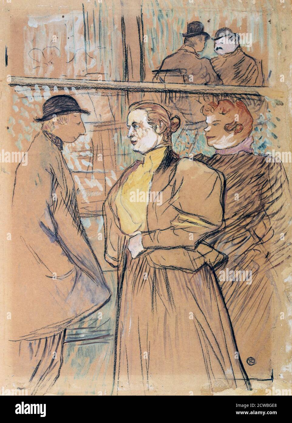 Nel Moulin Rouge' di Henri de Toulouse-Lautrec, 19 ° secolo. Dalla collezione del Museo di Belle Arti di Budapest, Ungheria. Foto Stock