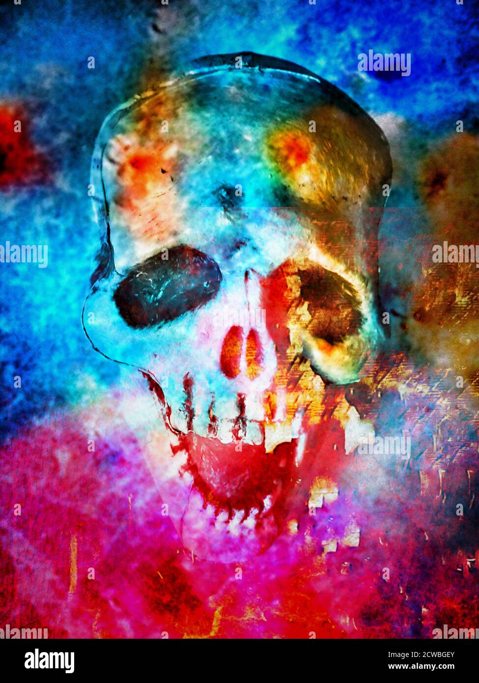Cranio sfondo Halloween. Foto Stock
