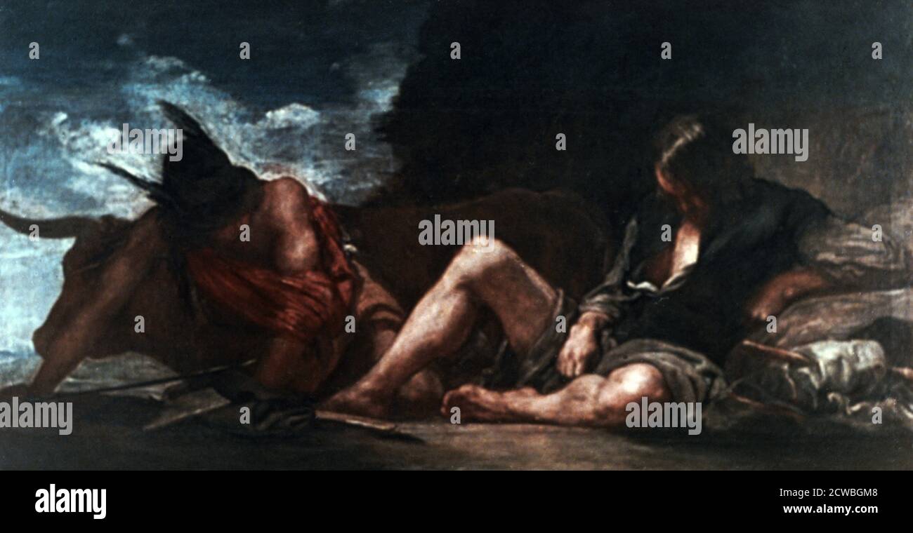 Mercury and Argus,' di Diego Velazquez, c1659. Dalla collezione del Museo del Prado, Madrid, Spagna. Foto Stock