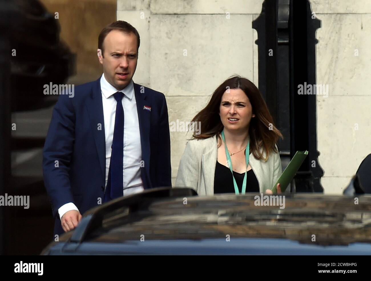 Fotografia di Matt Hancock. Matthew John David Hancock (1978) un politico britannico che serve come Segretario di Stato per la salute e l'assistenza sociale dal 2018. Membro del Partito conservatore, è membro del Parlamento del West Suffolk dal 2010. Foto Stock