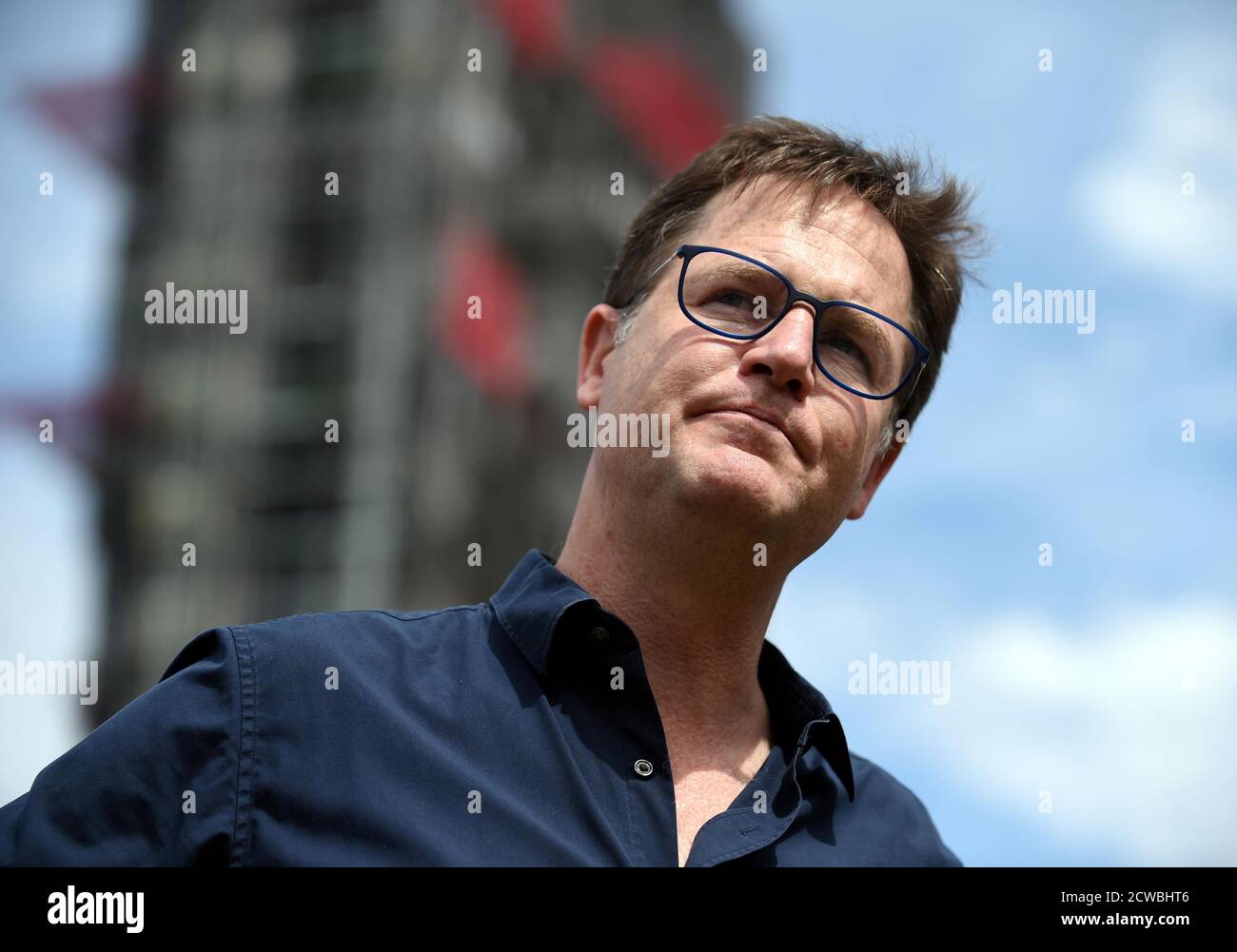 Fotografia di Nick Clegg. Sir Nicholas William Peter Clegg (1967-) un ex politico britannico che ha servito come vice primo ministro del Regno Unito dal 2010 al 2015 e come capo dei liberaldemocratici dal 2007 al 2015. Foto Stock